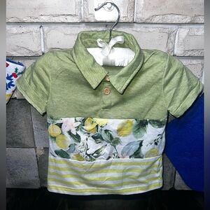 Lemon Print Kids Polo Shirt